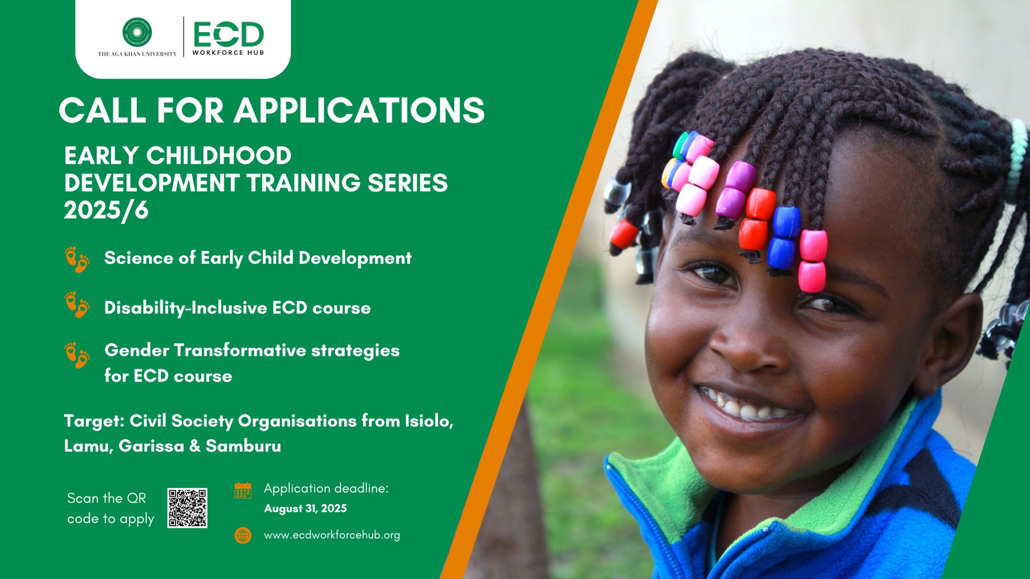 Apply Now: Aga Khan University Invites Civil Society Organizations Staff in ASAL Counties to Join ECD Training